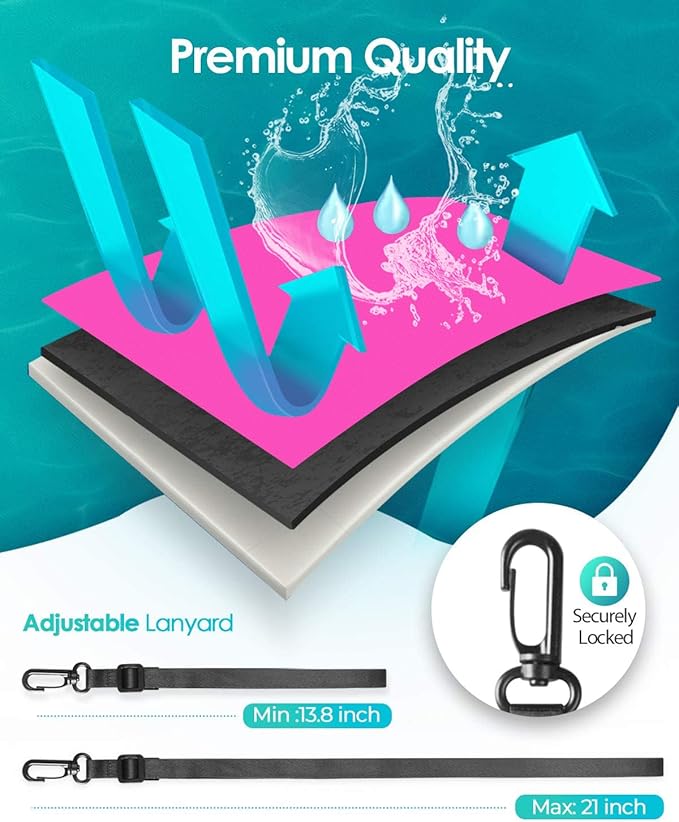 Hiearcool Waterproof Phone Pouch,Waterproof Phone Case for iPhone 17 16 15 14 13 Pro Max,IPX8 Phone Waterproof Pouch for Beach Cruise Ship Travel Essentials Green&Bright Red-2Pack-StrideForce Fitness