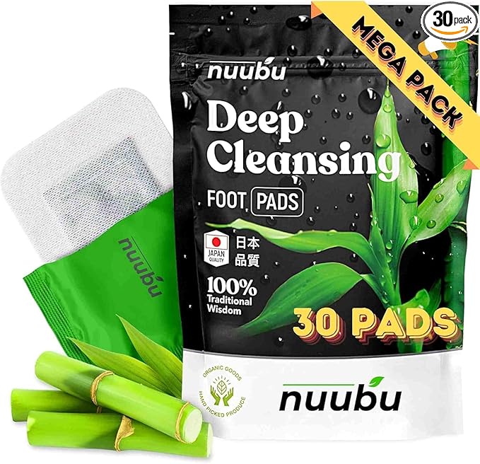 Nuubu | Deep Cleansing Foot Pads for Better Sleep & Foot Care | Premium Japanese Organic Feet Pads with Ginger Powder (30 Pc)-StrideForce Fitness