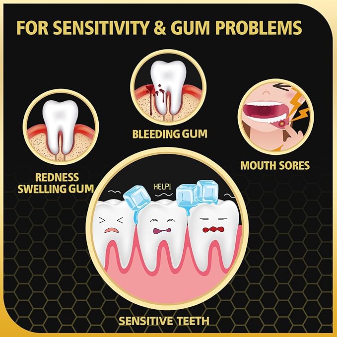 Bee Wasp Venom Toothpaste for Bleeding Gums,Gingivitis Treatment Repair,Sensitive Teeth,Mouth Sores,Plaque -150 MIN Breath Fresheners - 3.7 OZ(1 Pack)