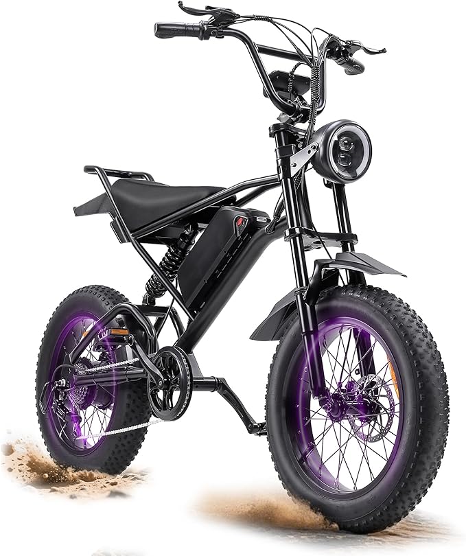 Electric Bikes for Adults,50-120Miles by Pas Ebikes,1000/15000W,720/1440WH E Dirt Bike,Shemano 7-Speed E Bikes,20'*4.0 Fat Tire Ebike,Dual Disc Brake Electric Motorcycle-StrideForce Fitness