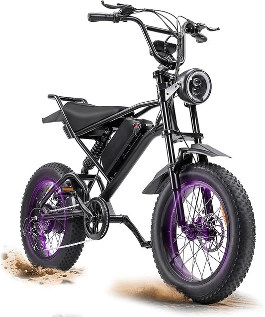 Electric Bikes for Adults,50-120Miles by Pas Ebikes,1000/15000W,720/1440WH E Dirt Bike,Shemano 7-Speed E Bikes,20'*4.0 Fat Tire Ebike,Dual Disc Brake Electric Motorcycle-StrideForce Fitness