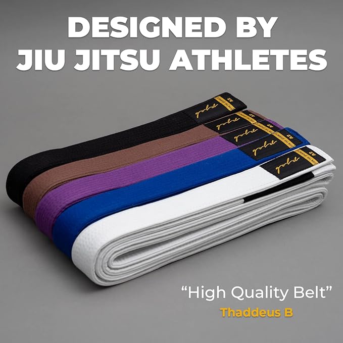 Gold BJJ Jiu Jitsu Belt - Premium Belts with Rank Bar for Stripes - IBJJF Competition Approved-StrideForce Fitness