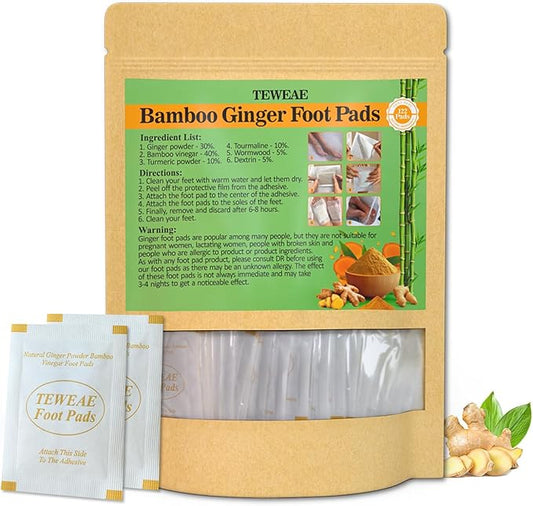 Foot Pads - 122 Pads Pure Natural Ginger Powde Bamboo Vinegar Pad, Goodnight FootPads for Travel or Home Use-StrideForce Fitness