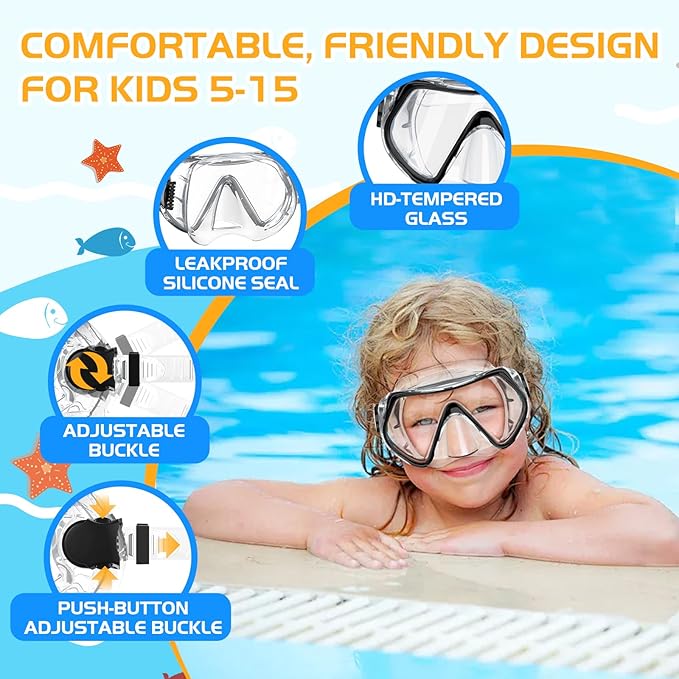 Snorkeling Gear, Dry Snorkel Set180° Panoramic Wide View,Anti-Fog Scuba Diving Mask, Professional Snorkeling Gear for Free Breathing, Swimming, Diving-StrideForce Fitness