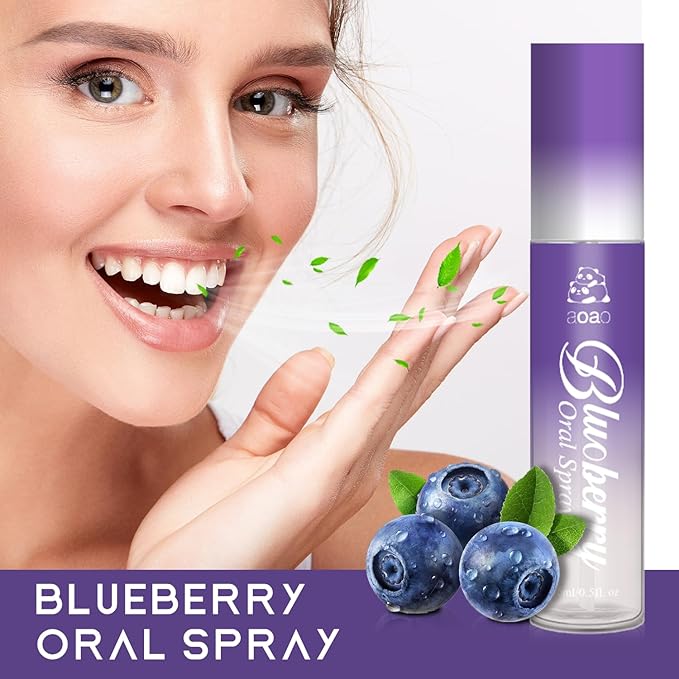 Oral Spray for Adults, Mouth Freshening Spray, Portable Peppermint Oral Freshener, Alcohol & Fluoride-Free Oral Care Mouth Spray, Travel, Dates, Office, Dry & Bad Breath,0.5fl.oz (Pink/Purple)