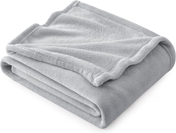 Bedsure Fleece Throw Blanket - Light Grey Lightweight Blankets for Sofa, Couch, Bed, Camping, Travel - Super Soft Cozy Microfiber Throws, 50x60 inches-StrideForce Fitness
