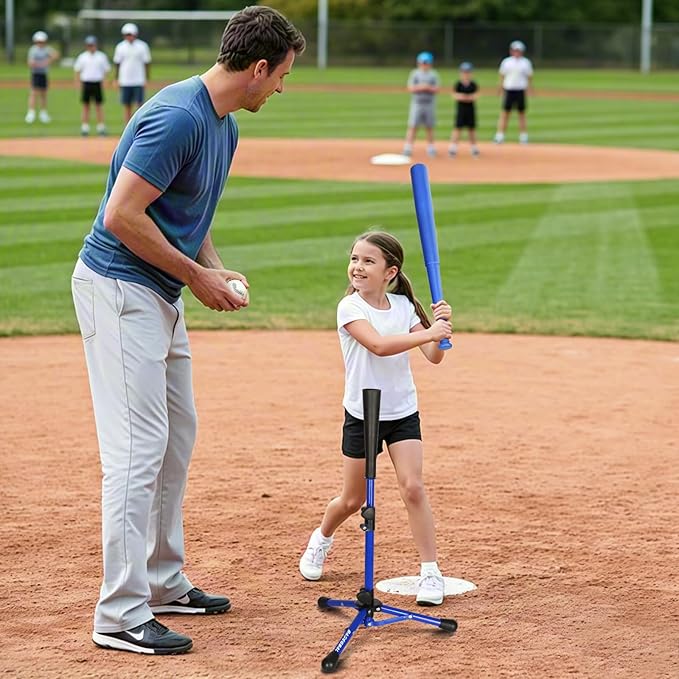 Baseball Tee for Kids,Youth Stand Set,Teeball Set,Youth Baseball,Softball Batting Tee Set,Easy Adjustable Height-StrideForce Fitness