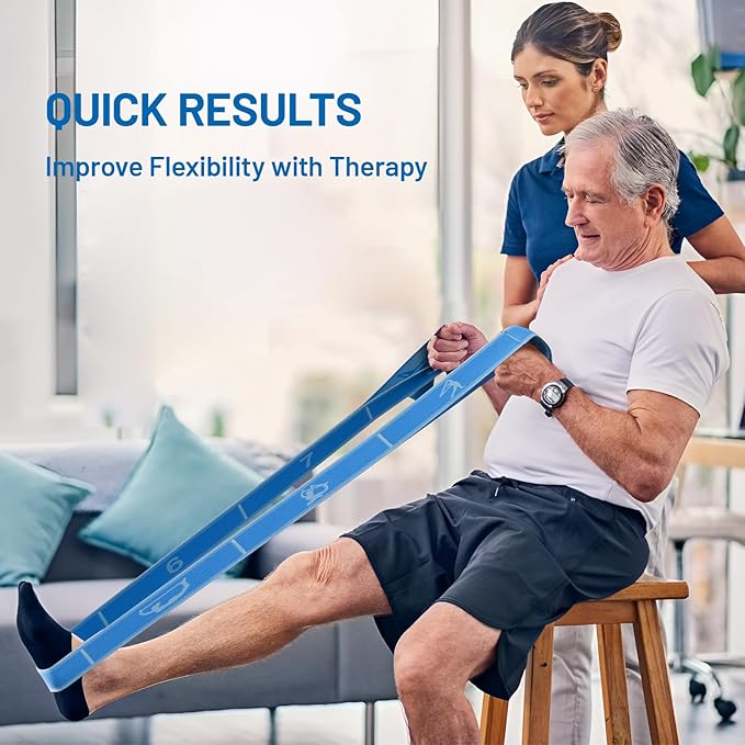 Slim Panda Stretch Strap, Dance Stretch Bands Flexibility, Elastic Yoga Stretching Strap with 9 Loops for Physical Therapy, Pilates, Yoga, Ballet, Gymnastics Stretching Bands for Exercise-StrideForce Fitness