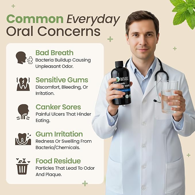 Mouth Wash,Organic 8 Oz BPA Free Plastic Bottle(1:10 Concentrate) by Herbal Choice Mari