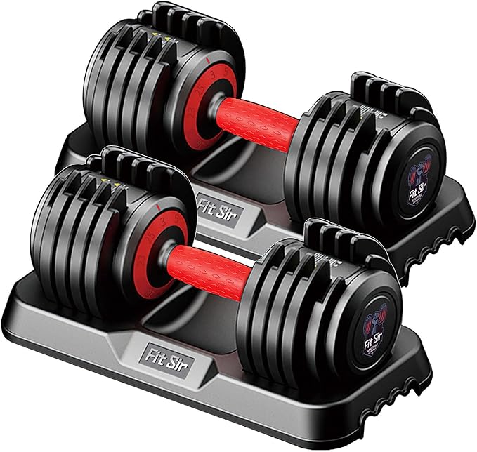Adjustable Dumbbell Set 25/55/90LBS,10 in 1 Free Weights Dumbbell with Anti-Slip Texture Handle,1 Sec Speed Adjustment Men/Women Gym and Home Strength Training Equipment.-StrideForce Fitness