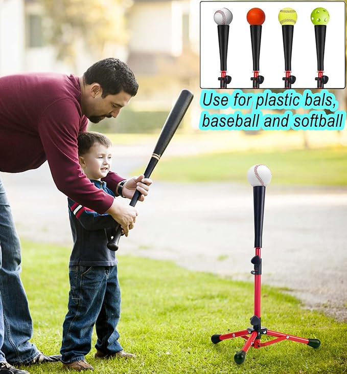 Baseball Tee for Kids,Batting Tee,Softball Tee,tee Stand, Youth Hitting Tee,Teeball Tee,Travel Tee,Easy Adjustable Height 20.5-30.2inch-StrideForce Fitness