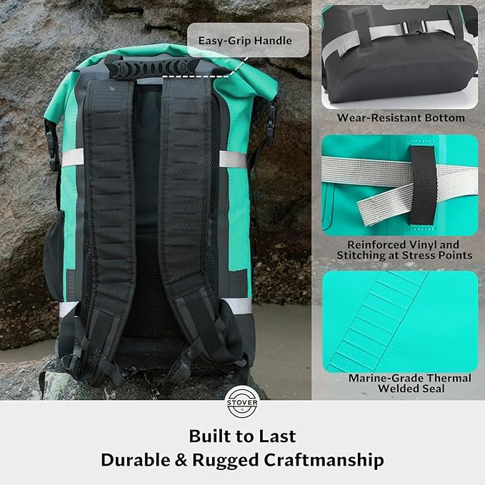 STOVER 5/10/25/30/40/55L Waterproof Backpack- Floating Dry Bag for Kayaking, Travel, Beach, Hiking, & Camping, Men/Women-StrideForce Fitness