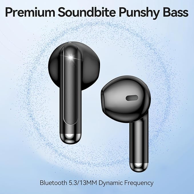 Wireless Earbuds, 2025 Bluetooth 5.3 Headphones HiFi Stereo 50H Playback Ear Buds with Led Digital Display, ENC Noise Cancelling Earbuds for Laptop Computer, iOS, Android, Black-StrideForce Fitness
