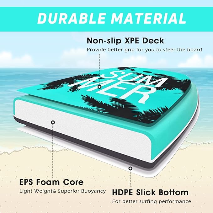 KOTEK 33/37/41 Inch Body Board with Wrist Leash, EPS Core, Dual Channel, HDPE Slick Bottom, Bodyboard for All Skill Levels & Wave Conditions-StrideForce Fitness