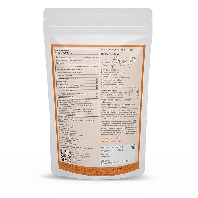 TeaNOURISH Everyday Detox Green Tea | Darjeeling Loose Leaf | 100% Natural Turmeric, Ashwagandha, Cardamom, Shatavari, Stevia | 50 Cups Hot Tea or Iced Tea - 3.53oz/100g (Pack of 2)