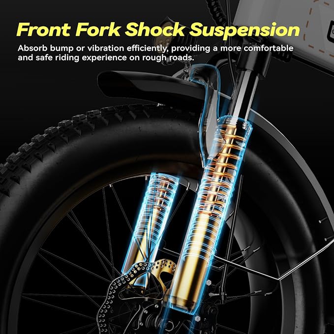 Foldable Electric Bike for Adults, 30+MPH, 48V 20Ah Removable Lithium Battery up to 80Miles, 20" Fat Tire 1000W Peak Motor Dirt Ebike Adult Electric Bicycle for Commute Beach Mountain E Bike-StrideForce Fitness