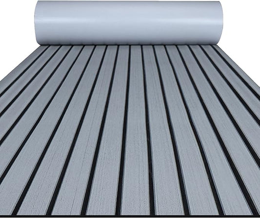 FOCEAN Boat Flooring EVA Foam Boat Decking Faux Teak Marine Flooring Boat Mat Boat Carpet Sheet for Motorboat RV Yacht Kayak Surfboard, 94.5"x 47.2"/35.4"/23.6"/15.7"-StrideForce Fitness