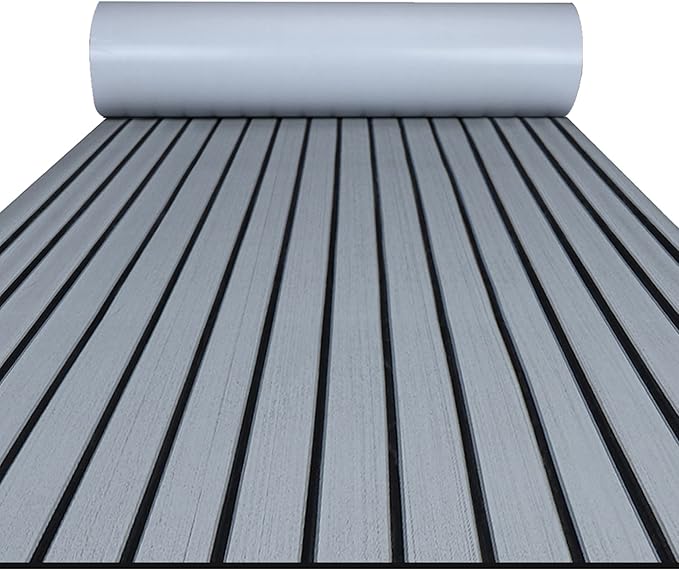 FOCEAN Boat Flooring EVA Foam Boat Decking Faux Teak Marine Flooring Boat Mat Boat Carpet Sheet for Motorboat RV Yacht Kayak Surfboard, 94.5"x 47.2"/35.4"/23.6"/15.7"-StrideForce Fitness