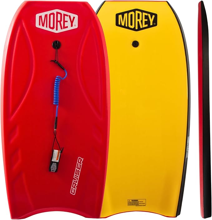 MOREY® Cruiser, The Original Bodyboard; 42.5 in Full Size Body Boards for Beach, for All Skill Levels, Engineered with HDPE Slick Bottom for Speed, Front Deck Contours for Grip (2025 Model)-StrideForce Fitness