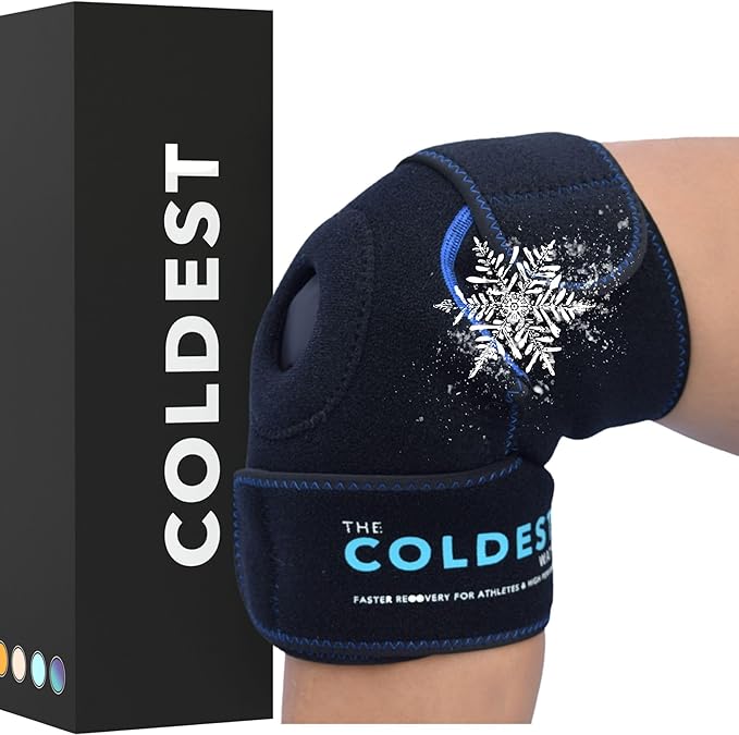 The Coldest Knee Ice Pack Wrap, Hot and Cold Therapy - Reusable Compression Best for Meniscus Tear, Injury Recovery, Bursitis Pain Recovery, Sprains, Swelling and Rheumatoid Arthritis-StrideForce Fitness