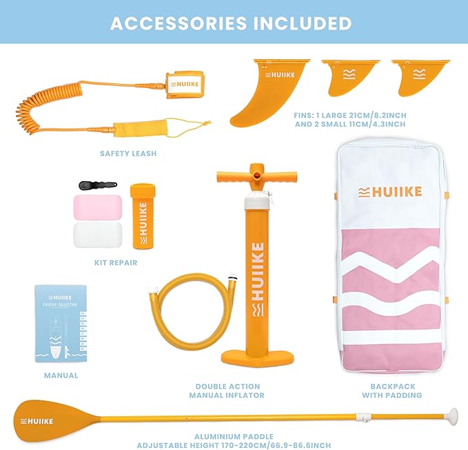 Inflatable Paddle Board for Adults with Accessories Included, Oar, Fins, Pump. Stand Up Paddleboard Great Stability and Resistance. 10’ x 33" x 5.9", Maximum Load 286 lb-StrideForce Fitness