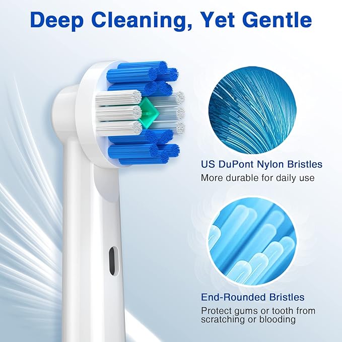 Replacement Brush Heads for Oral B, 16 Pcs Toothbrush Replacement Heads Compatible with Oral B Pro1000 Pro3000 Pro5000 Pro7000, Includes 4 Floss, 4 Cross, 4 Precision & 4 Whitening Brush Heads