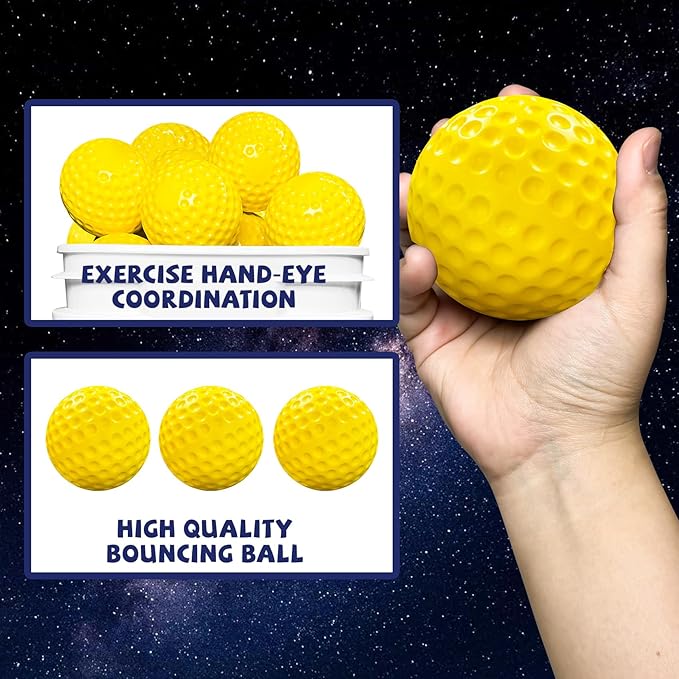 Bucket Pitching Machine Baseballs 24/36 Pack - 60 MPH High Bouncy Yellow Dimpled Practice Balls | Lightweight & Durable for Batting/Fielding Training | Indoor/Outdoor All Ages-StrideForce Fitness
