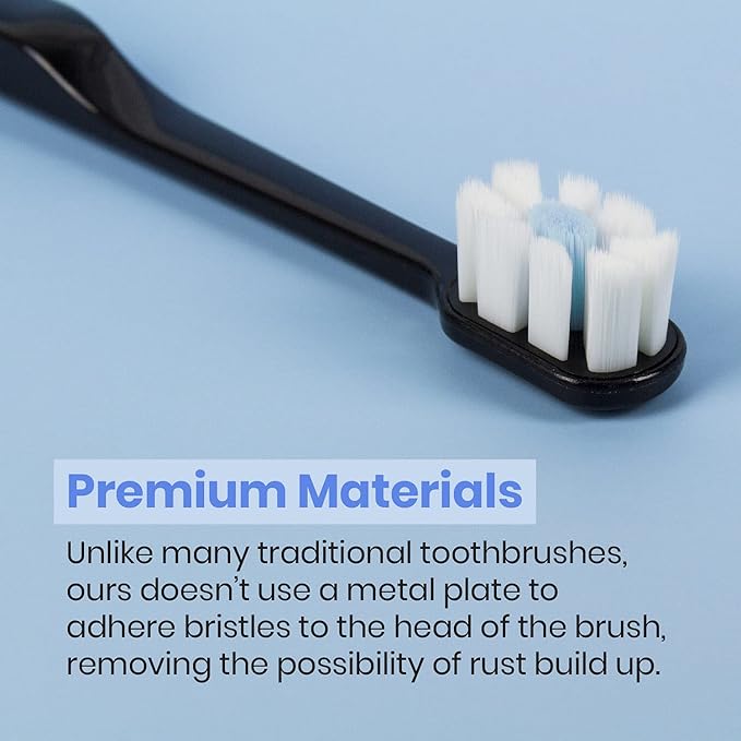 Lindo Polishing Toothbrush - for Sensitive Gums and Teeth, 12000+ Ultra Fine Bristles, Soft and Gentle, Deep Clean, Pack of 4 (Blue, Gray, Beige, Black) (Original Black, Beige, 4 Pack)