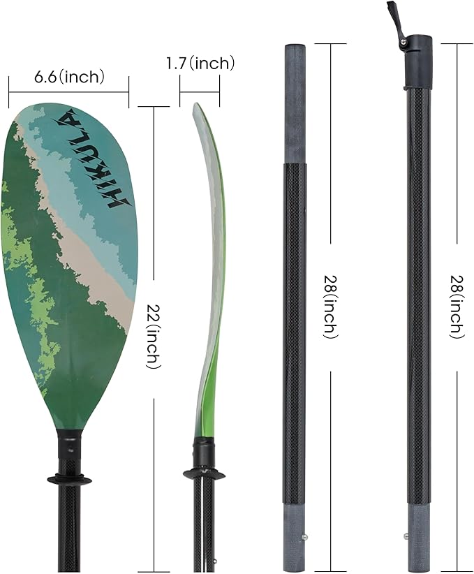 Adjustable Kayak Paddle with Carbon Shaft and PP Blade Available in 220-230/220-240/230-250cm Floating Lightweight Kayak Oars with Original Pattern-StrideForce Fitness