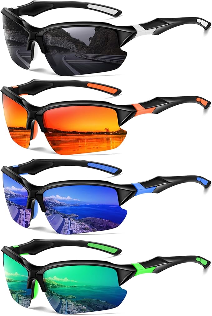 Sports Polarized Sunglasses for Men Cycling Running Fishing UV Protection Sun Glasses Lightweight Half Frame Goggles-StrideForce Fitness