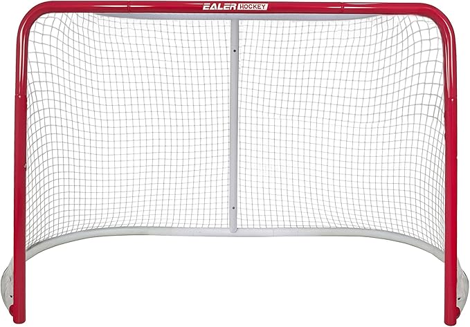 EALER Hockey Goal with Shooting Targets – 6′×4′ Portable Street & Ice Goal, Heavy-Duty 2″ Steel Frame, 11 Target Holes, Tear-Proof Fabric, Official Size, Easy Backyard Assembly-StrideForce Fitness