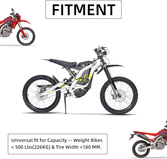 Motorcycle Wheel Cleaning Stand with Cleaning Brush Kit,Universal Roller Paddock for Dirt Street Bike Ebike for Tire Cleaning & Chain Lubrication(Bikes<500 lb & Tire Width<180 mm)-StrideForce Fitness