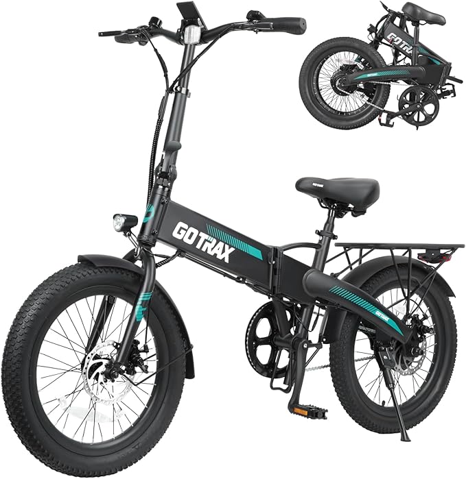 Gotrax 20" Folding Electric Bike with 40Miles (Pedal-assist1) by 48V Battery, 20Mph Power by Peak 500W, Adult Electric Bicycle with 5 Pedal-Assist Levels& LCD Display, Suitable for Commuting-StrideForce Fitness