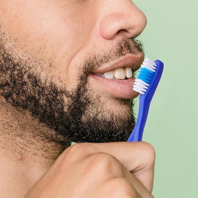 Baluue 20pcs Short Handle Security Toothbrush, Prison Security Toothbrush Individually Packaged for Prison, Detention Center, Travel, Blue, 3.66 Inch