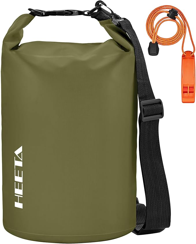 HEETA Waterproof Dry Bag for Women Men(Upgraded Version) 5L/10L/20L/30L/40L Roll Top Lightweight Dry Storage Bag Backpack with Emergency Whistle for Travel, Swimming, Boating, Kayaking, Camping, Beach-StrideForce Fitness