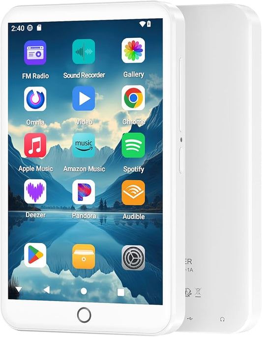 96GB MP3 Player with Bluetooth and WiFi, Android 13 MP3 MP4 Players with 4" Touchscreen and Speaker, 3GB RAM & 32GB ROM, Spotify Music Player with Audible, FM Radio, Amazon Music, Play Store-StrideForce Fitness