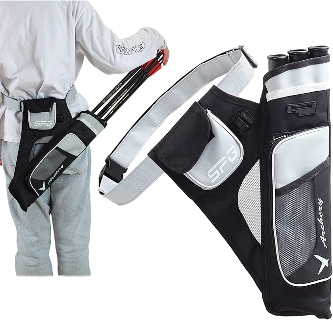 SOPOGER Archery Hip Quiver for Arrows - 3 or 4 Tube Bow Belt Quiver Waist Hanged for Youth Teens Adults Compound Bow Recurve Bow Target Shooting-StrideForce Fitness