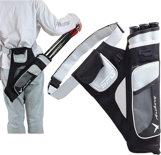 SOPOGER Archery Hip Quiver for Arrows - 3 or 4 Tube Bow Belt Quiver Waist Hanged for Youth Teens Adults Compound Bow Recurve Bow Target Shooting-StrideForce Fitness