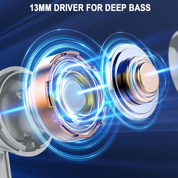 Wireless Earbuds, Bluetooth 5.4 Ear Buds LED Power Display Headphones Bass Stereo, Bluetooth Earbuds in-Ear Noise Cancelling Mic, 40H Playback Mini Case IP7 Waterproof Sports Earphones for Android iOS-StrideForce Fitness