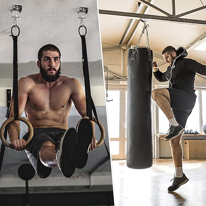 Heavy Duty Swing Hangers for Wooden Sets 2000 LB Capacity Hammock Hanger 360 Swivel Stainless Steel Swing Hardware Accessories 2 Packs for Porch Playground Yoga Heavy Bag-StrideForce Fitness