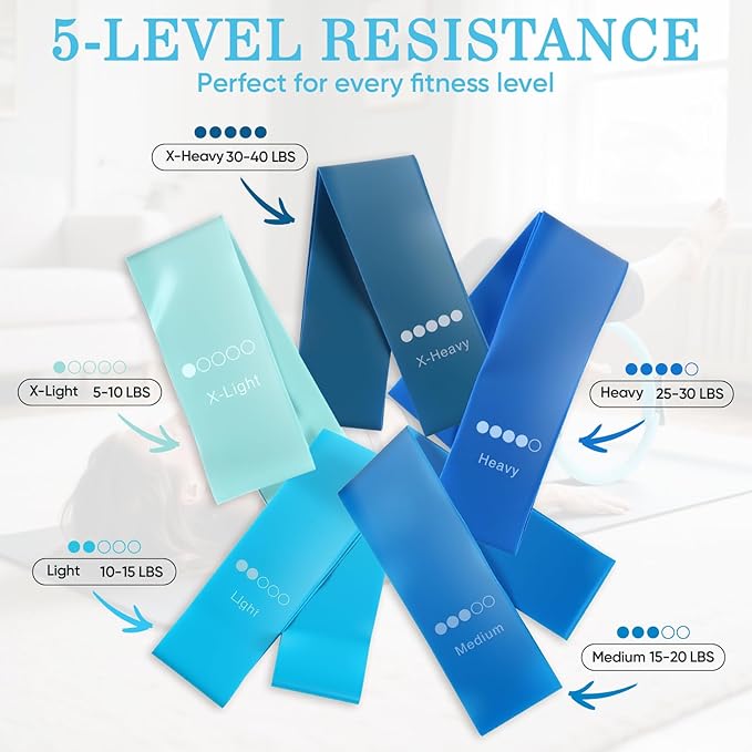 Home Pilates Kit for Women Pilates Equipment Ring and Ball Set Magic Circle Hoop with 5 Resistance Bands Compact Toning Fitness Essentials Starter Set Accessories-StrideForce Fitness