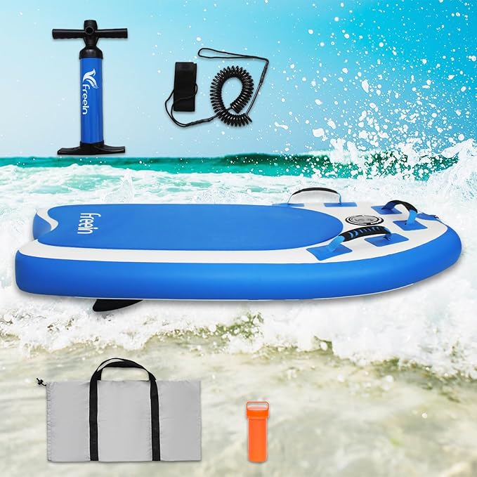 Freein Body Board Inflatable, Surfboards BodyBoards for Beach River, Foldable Design for Easy Storage and Transport Anywhere-StrideForce Fitness