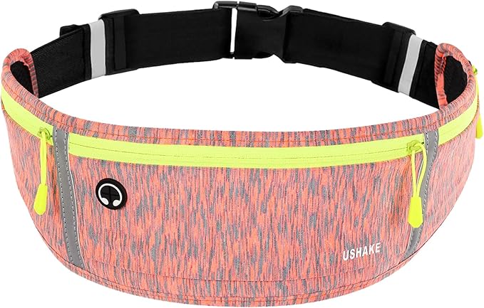 USHAKE Slim Running Belt, Workout Fanny Pack for Men Women,Exercise Waist Pack for Apple iPhone Holder, Runner Belt for Running Walking Cycling Camping Gym-StrideForce Fitness