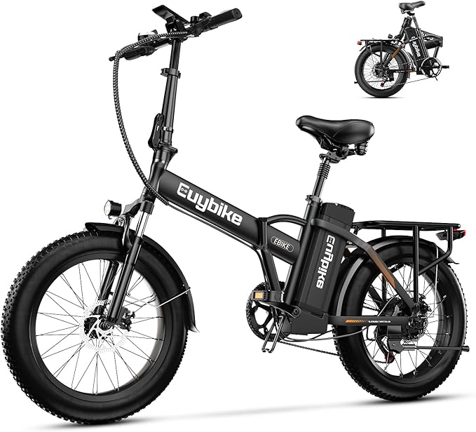 Foldable Electric Bike for Adults, 30+MPH, 48V 20Ah Removable Lithium Battery up to 80Miles, 20" Fat Tire 1000W Peak Motor Dirt Ebike Adult Electric Bicycle for Commute Beach Mountain E Bike-StrideForce Fitness