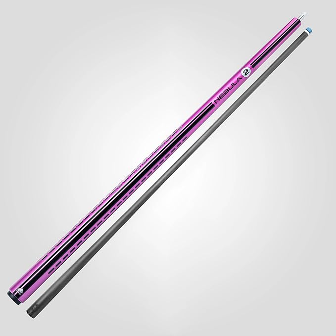 RHINO Nebula 2 Pool Cue - 100% Carbon Fiber Shaft & Composite Butt. Time Crystal Tip, Pro Taper Design, 12.4 mm,12.8 mm. 3/8-8 Joint, 3D Friction Grip. Low Deflection Pool Cue-StrideForce Fitness