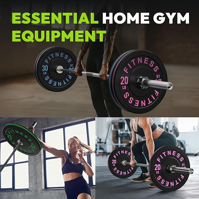 Bumper Plates 2 - Inch Olympic Weight Plate Set for Barbell, 10-55 lb Rubber Weights Sets for Home Gym, Strength Training Plate, Weight Lifting, Black-StrideForce Fitness