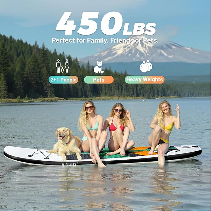 10' Inflatable Stand Up Paddle Board, Ultra-Light Wide Yoga Board for All Skill Levels with Premium SUP Paddleboard Accessories, 84L Waterproof Bag, Non-Slip Comfort Deck for Youth & Adults-StrideForce Fitness