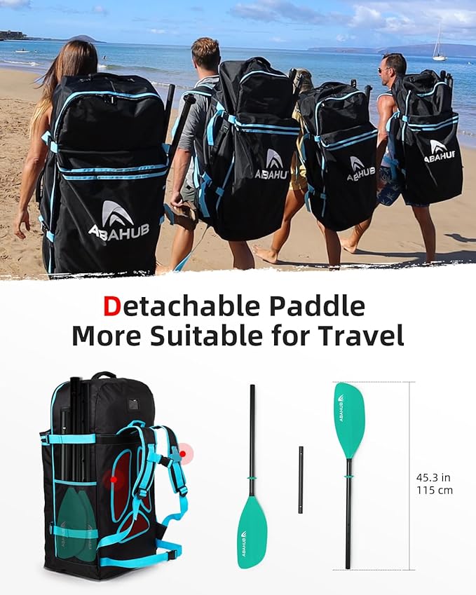 Abahub Adjustable Kayak Paddle 210-230 cm/ 230-250 cm Floating Kayaking Oars Boating Oars Canoeing Oars Black-StrideForce Fitness