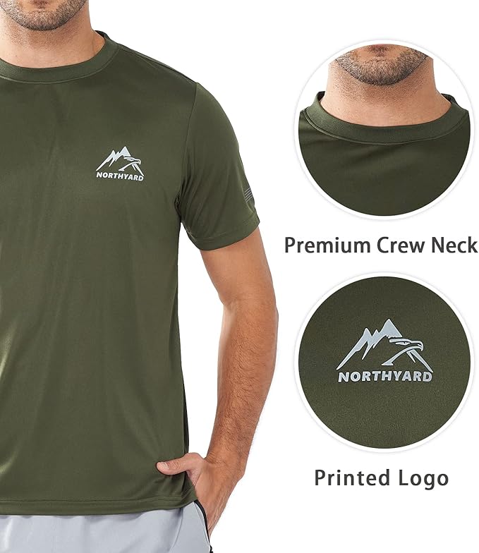 NORTHYARD Men's UPF 50+ Sun Protection Shirts Swim SPF UV Quick Dry Short Sleeve T-Shirts for Athletic Fishing Rash Guard-StrideForce Fitness