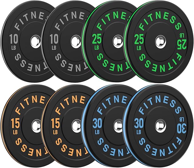 2 Inch Bumper Plates，10-500lbs，Barbell Rubber Olympic Weight Plates Set for Home Gym, Strength Training & Weight Lifting, Multiple Options Colors-StrideForce Fitness